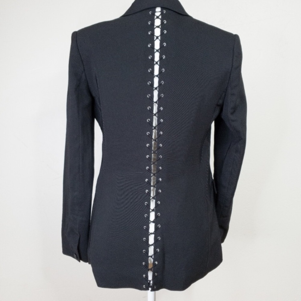 Rag n Bone lilian laced tie back black blazer EUC SIZE 0 STYLIST PERSONA…